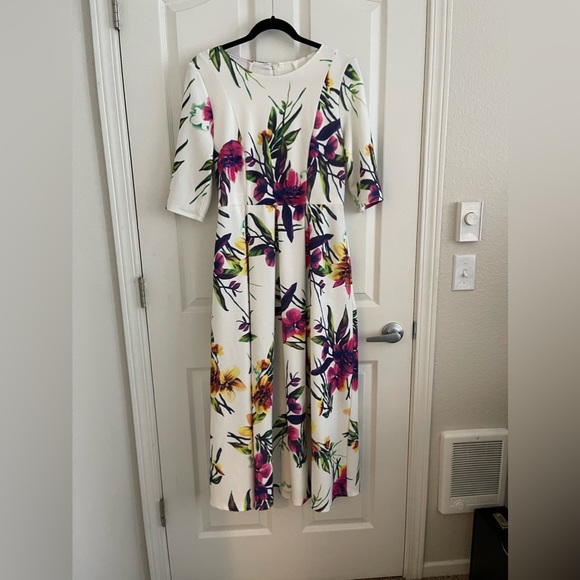 Midi dress white floral - Picture 5 of 10